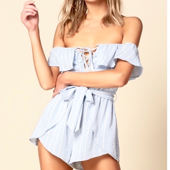 Tobi Dresses & Skirts - Blue & White Striped Romper